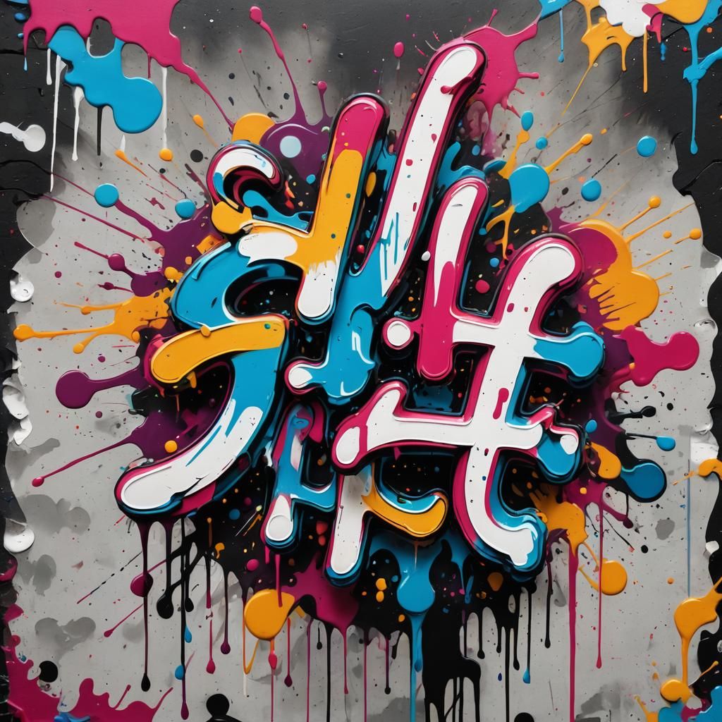 Colorful Graffiti Art in a Splash Art Style