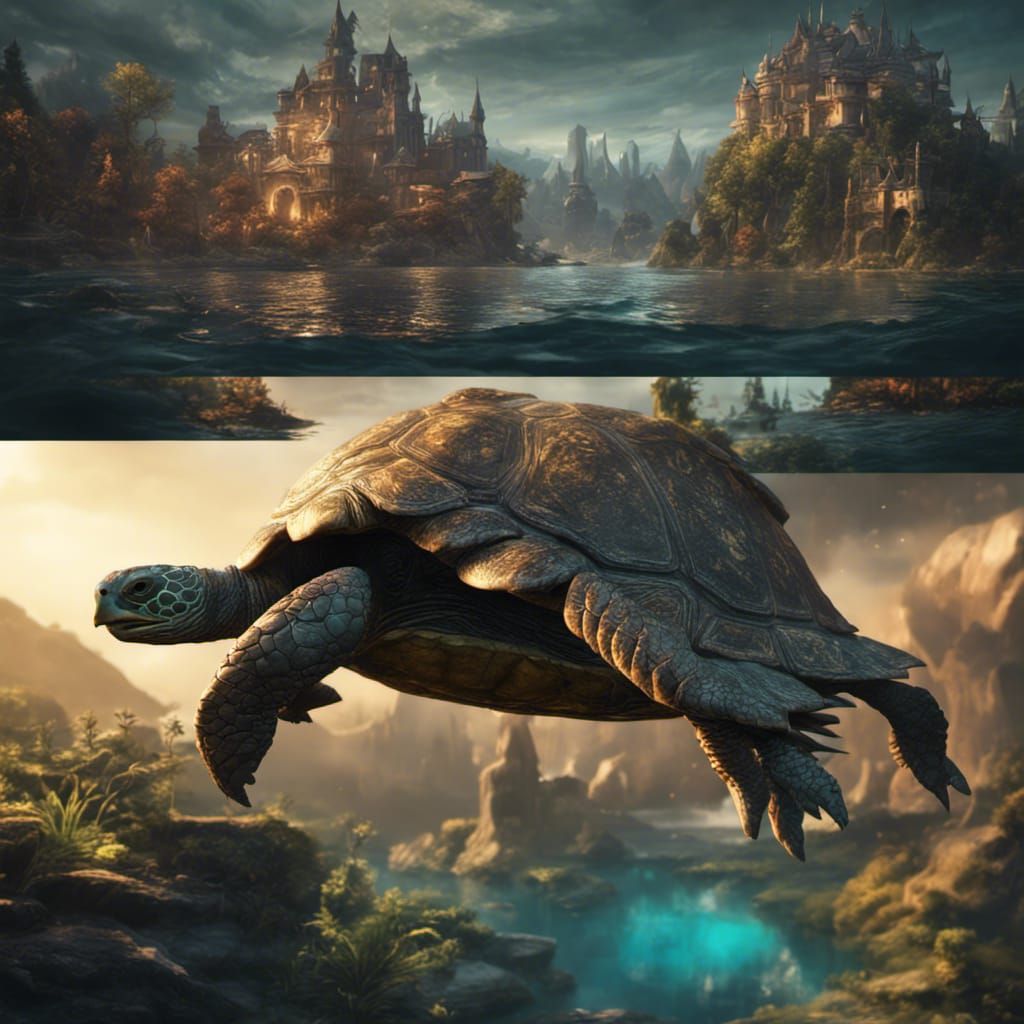 Fantastical Detailed Turtle Matte Painting