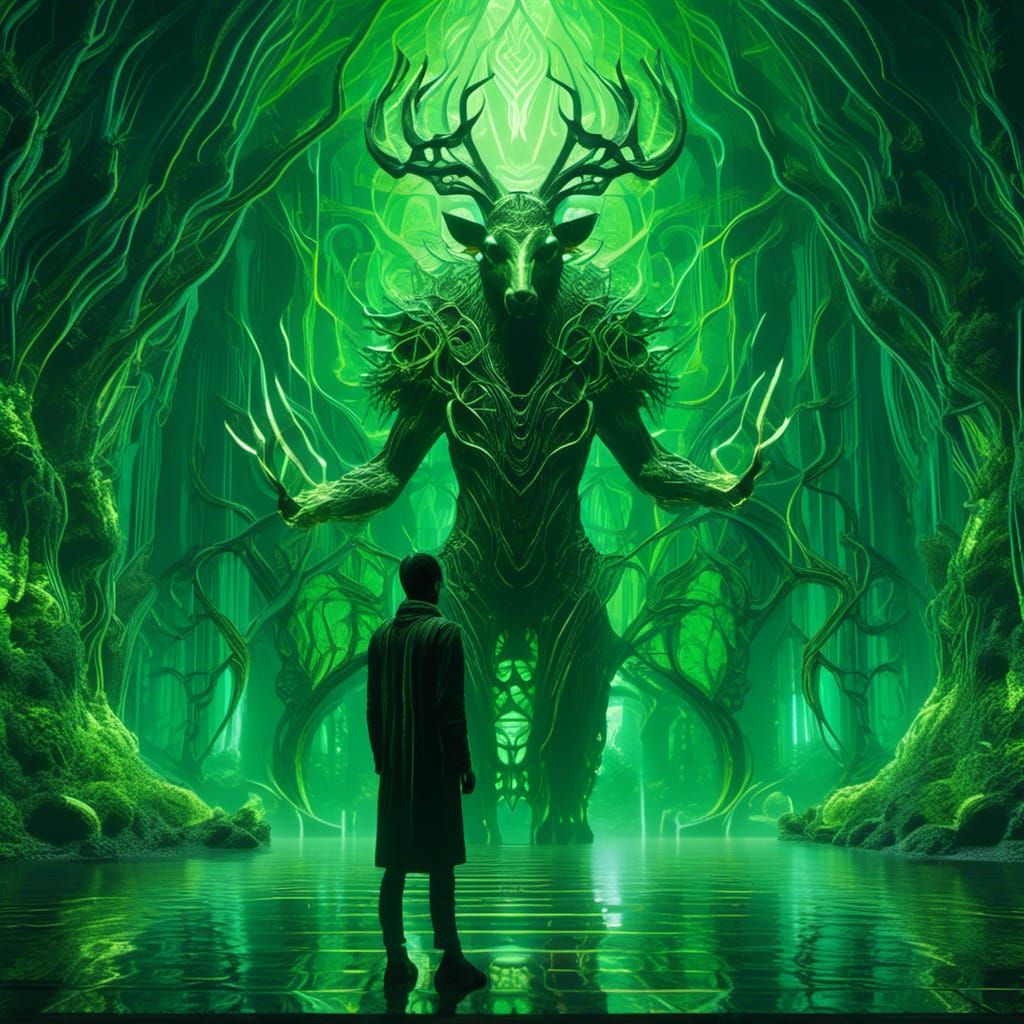 Biopunk Yew Man in Gothic Dark Fantasy Style