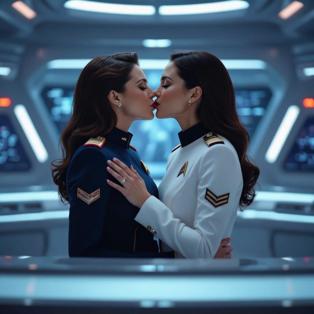 Starfleet Officers Share a Kiss on the Bridge