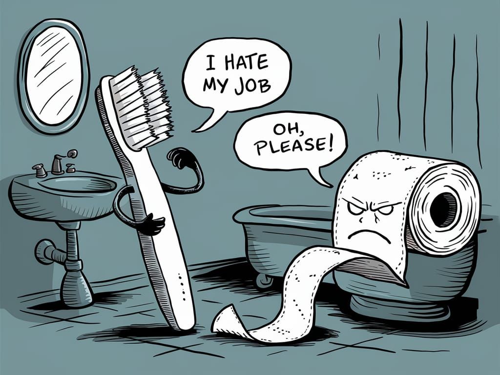 Funny Bathroom Scene: Talking Toothbrush and Toilet Paper