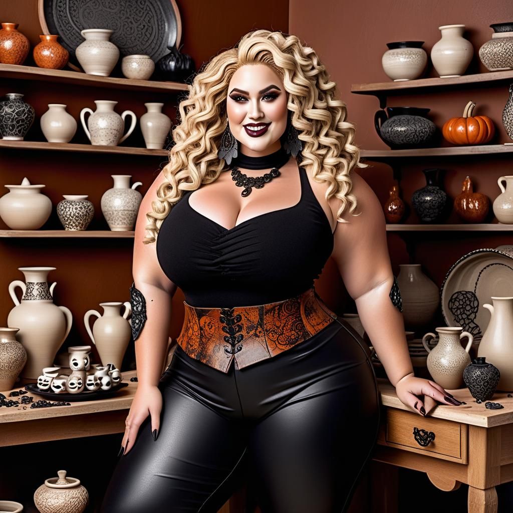Curvy Woman Creates Spooky Pottery Figurines