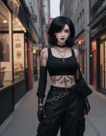 Gothic Goddess in Dark Aesthetic