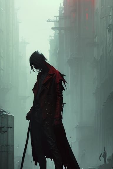 Stylish Vampire Silhouette: Dark Fantasy Concept Art