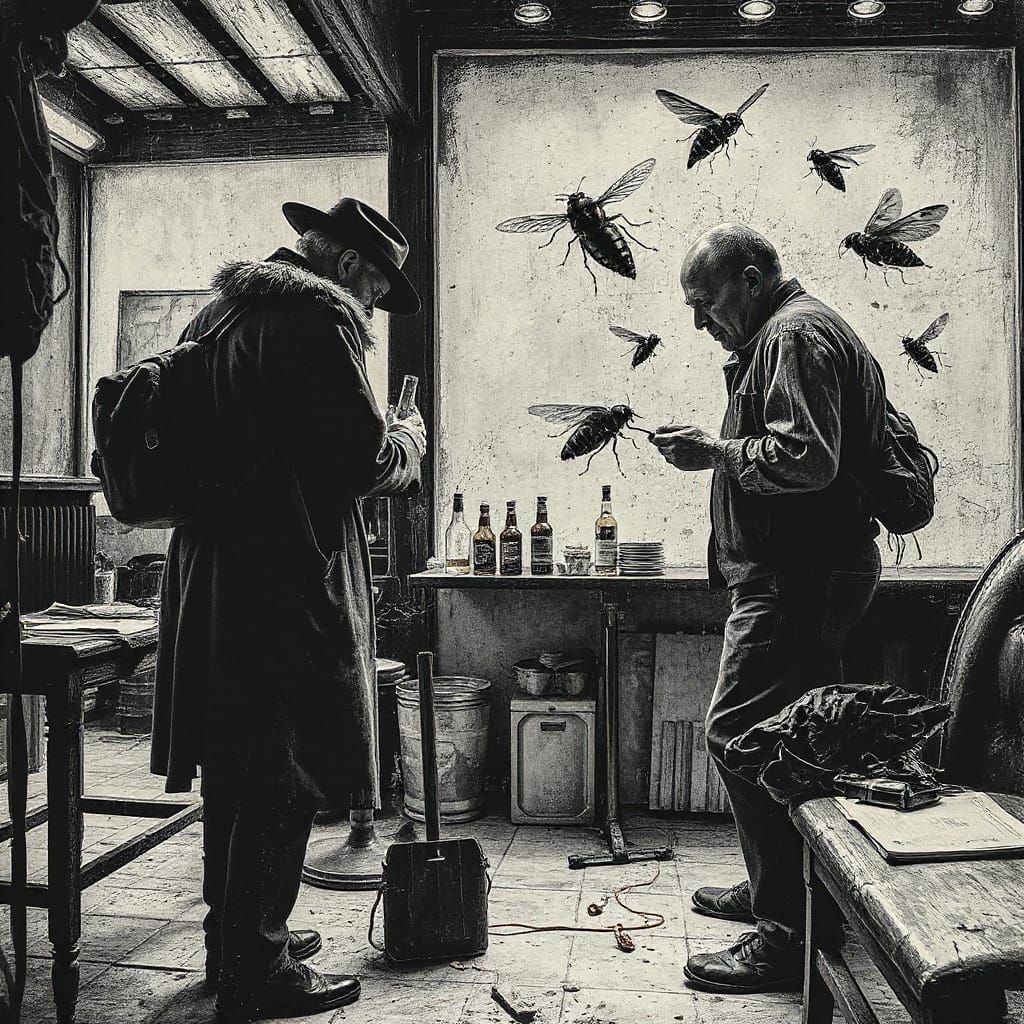 Surreal Entomologist in Corroded Beershop