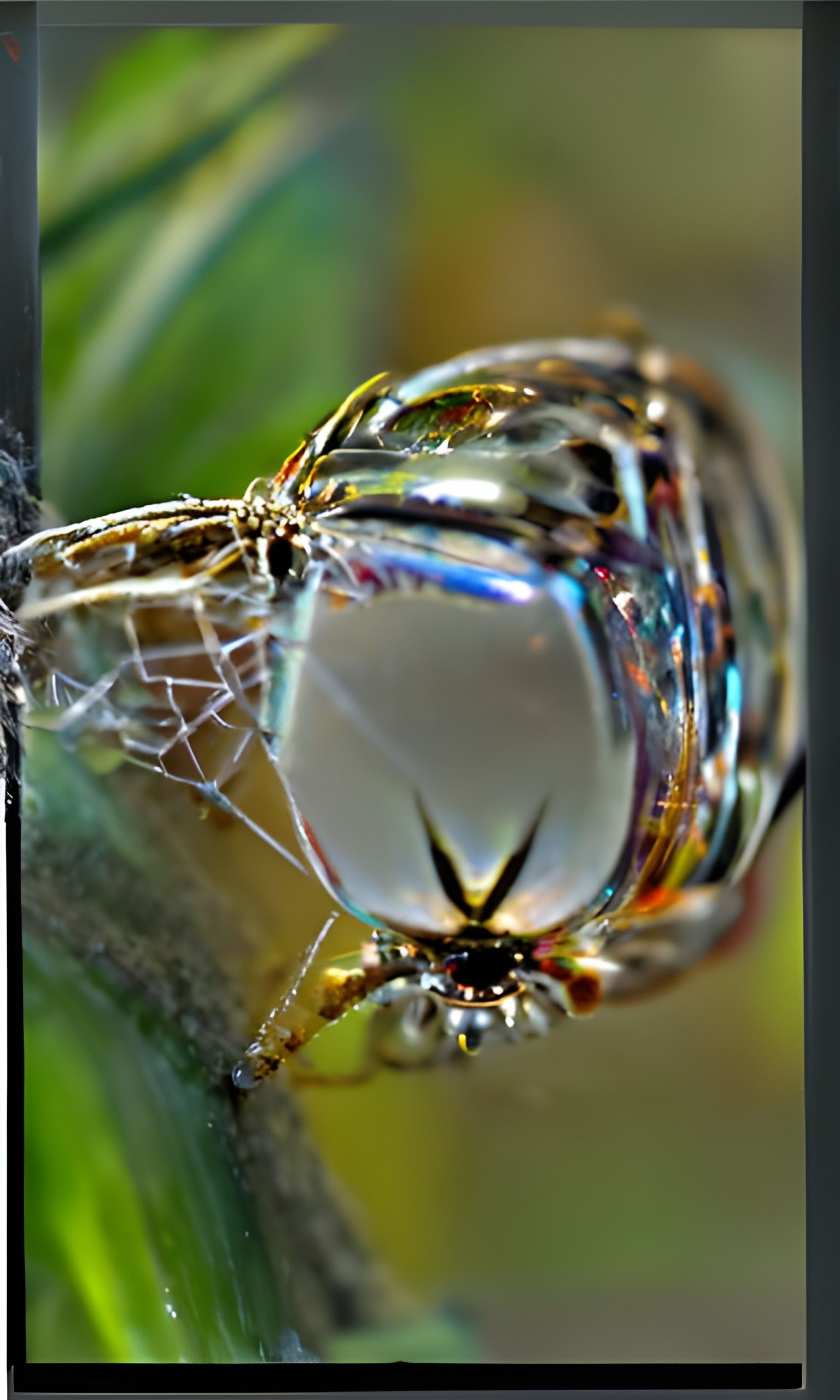 Glass Spider on Web: Hyperdetailed Photorealism