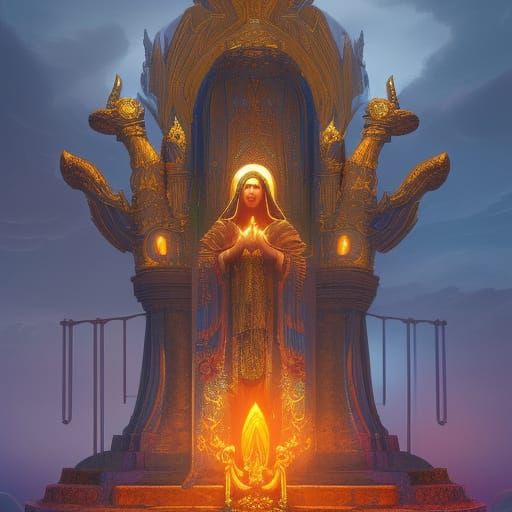 Detailed Holy Idol Matte Painting