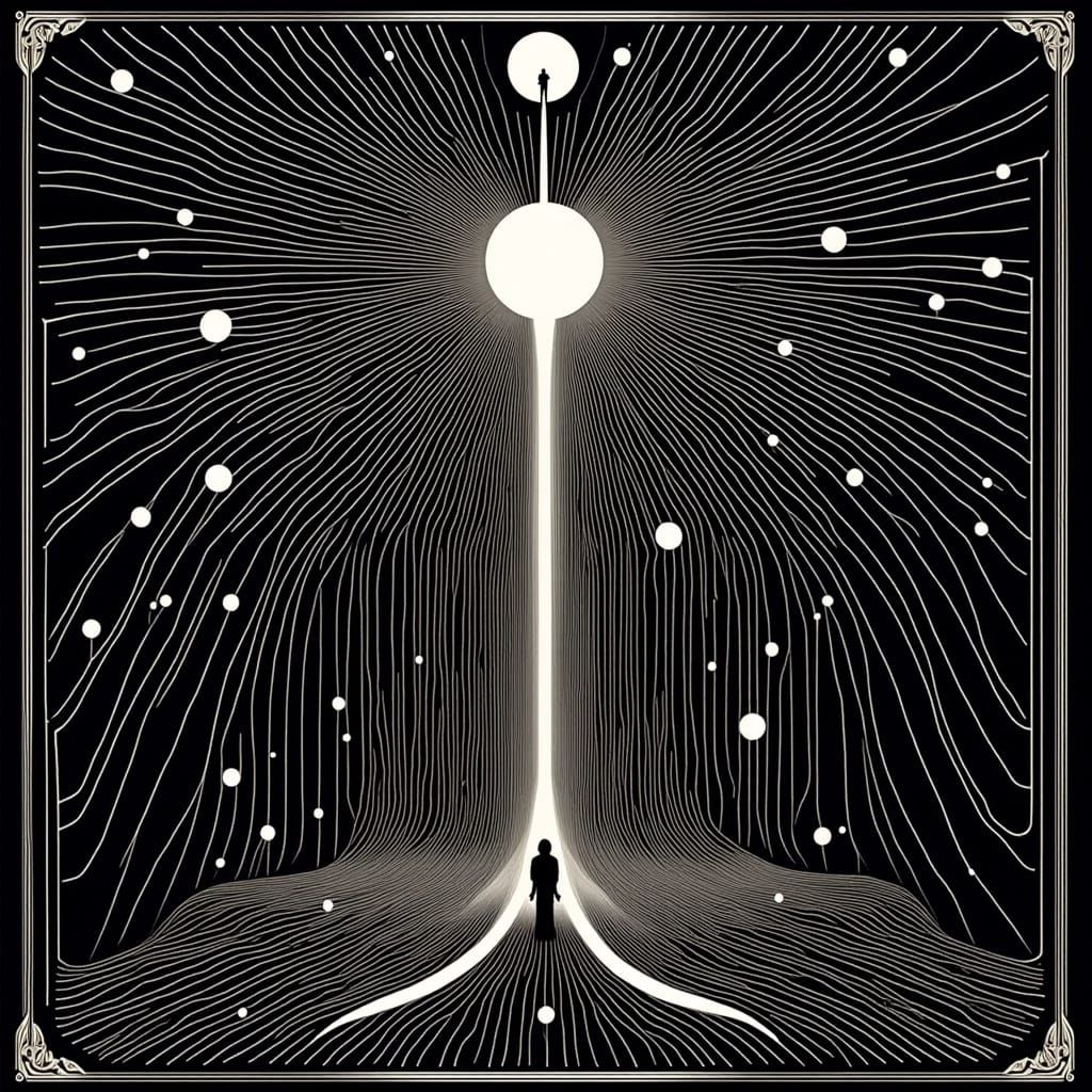 Intricate Conspiracy Schematic in Dystopian Film Noir Style