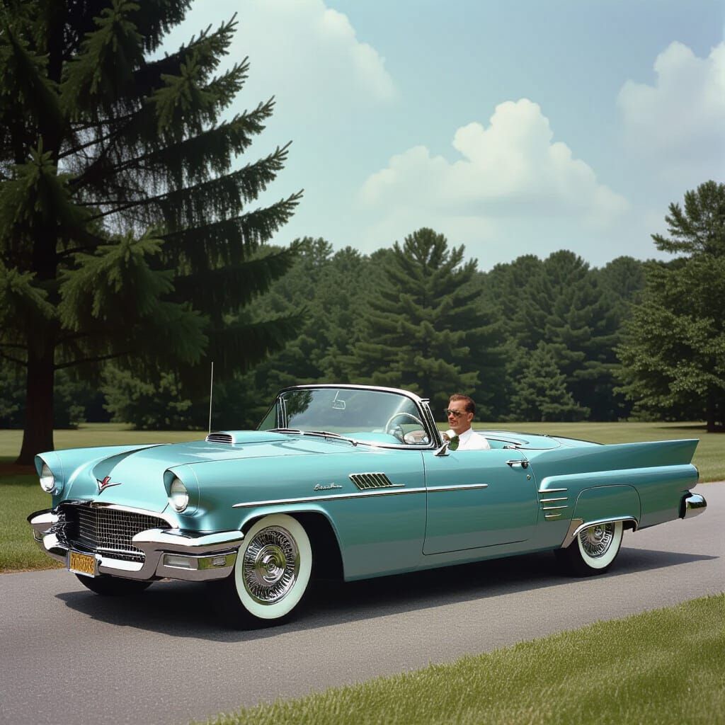 1950s Mercury Concept Car in Vintage Photo