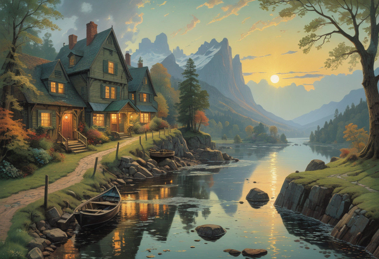 Whispers of Twilight in a Romantic Landscape