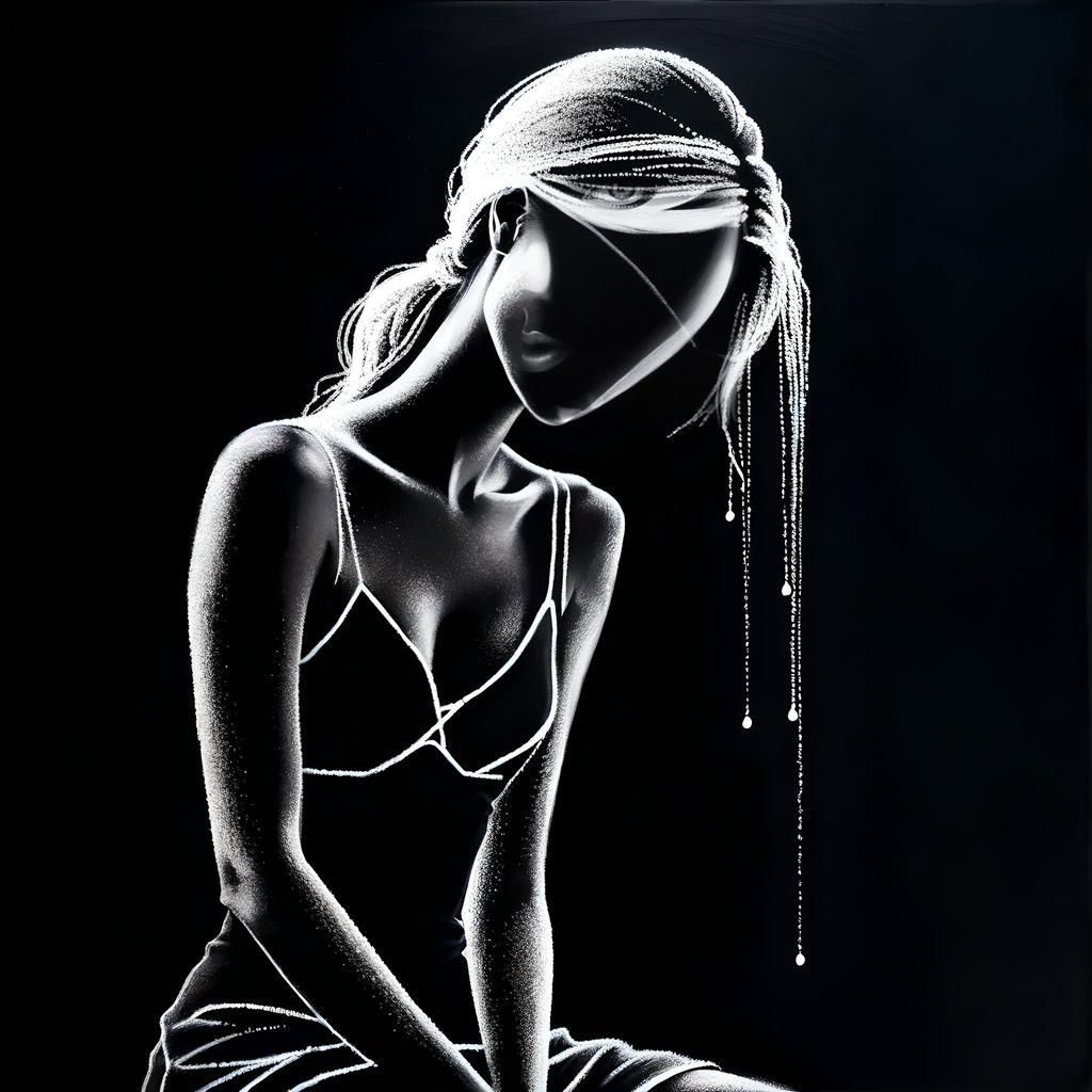 Surreal Abstract Portrait in Chalk Drawing Style