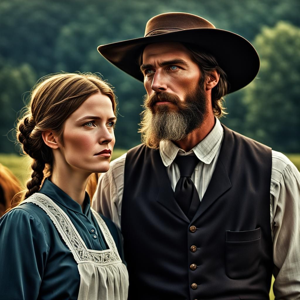 Amish Couple Portrait with Dynamic Lighting