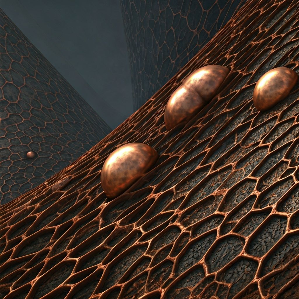 Oppressive Landscape with Ossified Copper Lattice
