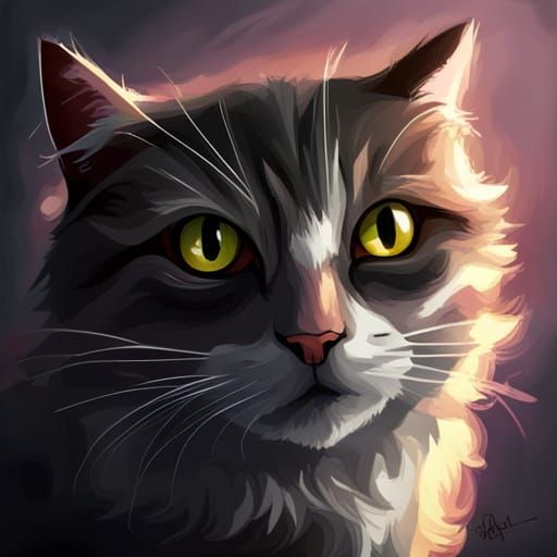 Simple Dark Cat AI Image