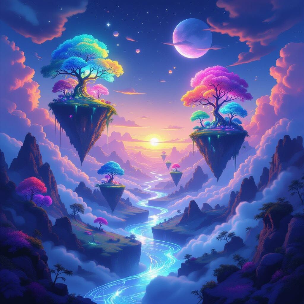 A surreal dreamscape where imagination flows