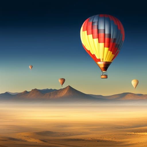 Hot Air Balloons at Sunrise: Epic Desert Landscape
