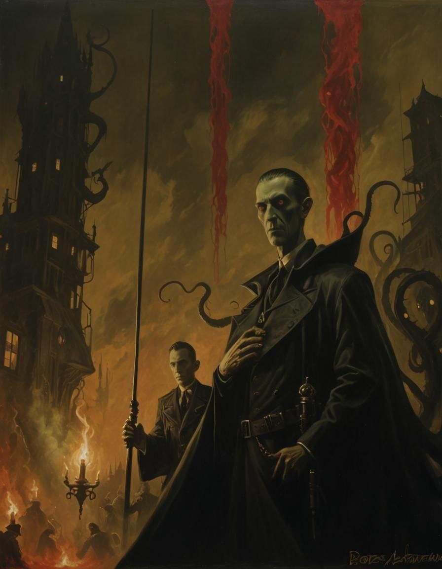Lovecraftian Cult Ritual in Noir Style