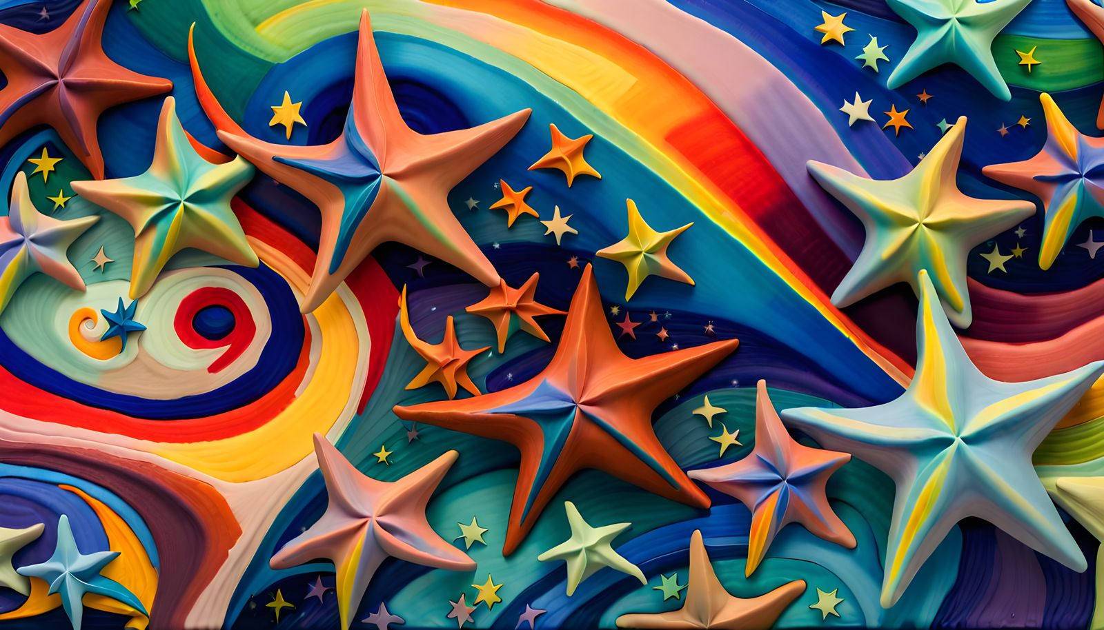 Macro Star Cluster Formation in Impasto Oil Style