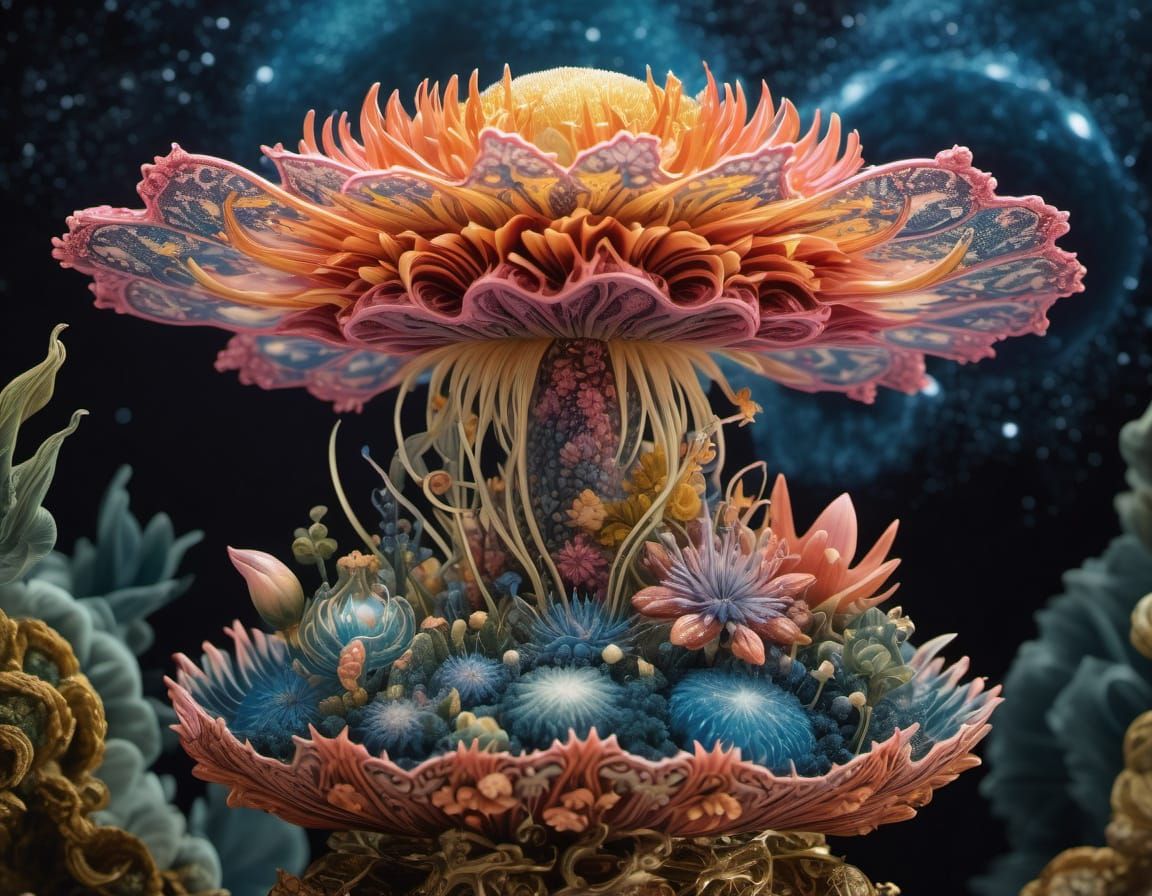 Cosmic Flora Blooms on Dying Star