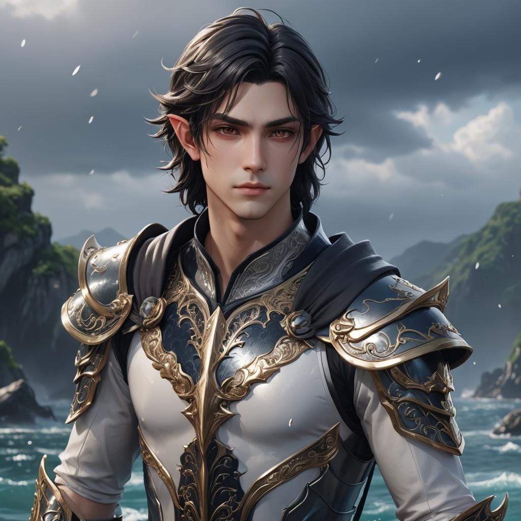 Sea-Elf Prince in Detailed 3D Anime Art