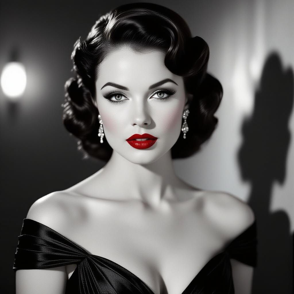 Betty Davis Eyes in Dramatic Film Noir Style