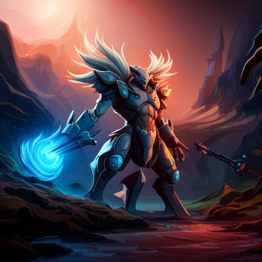 Cyborg Ninetails: Detailed Sci-Fi Concept Art