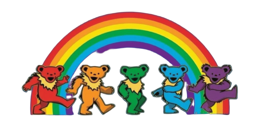 Colorful Dancing Bears in a Row