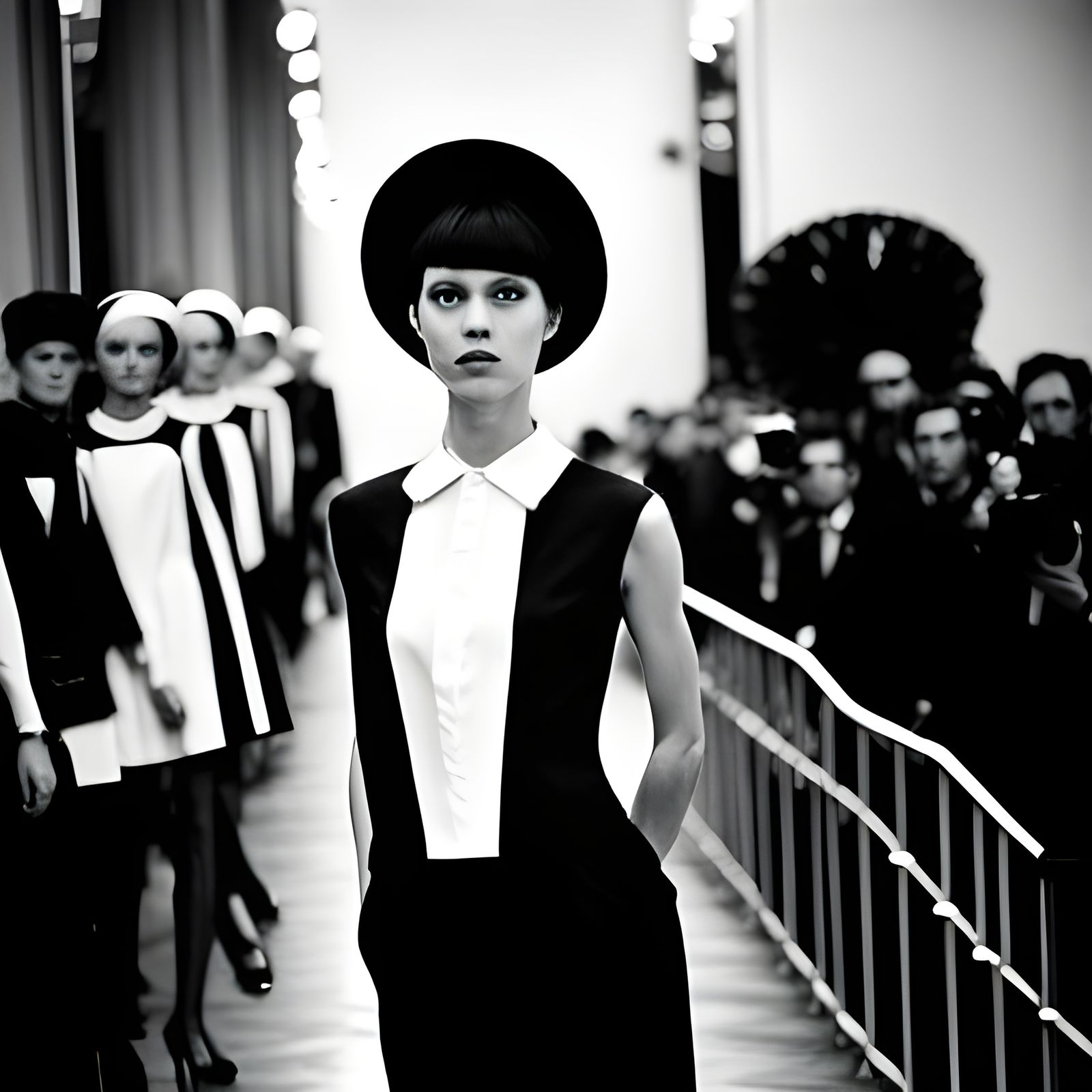 1960s Haute Couture Fashion Show, Photorealistic Style