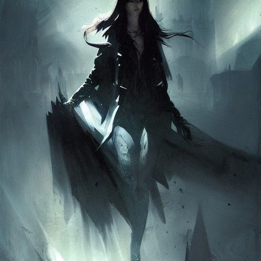 Sinister Vampire Hunter in Dark Fantasy Style