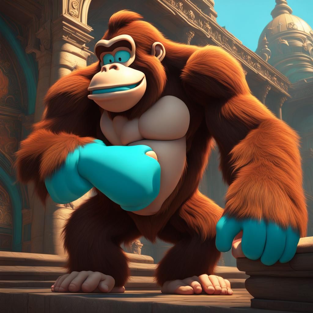 Hyperdetailed Donkey Kong Concept Art in 8K Resolution