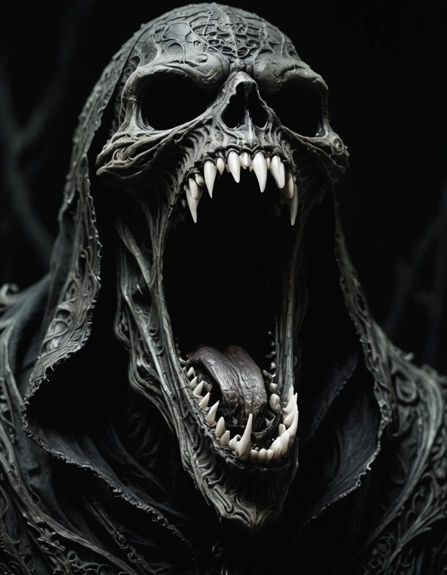 Terrifying Ghoul in Dark, Ethereal Atmosphere