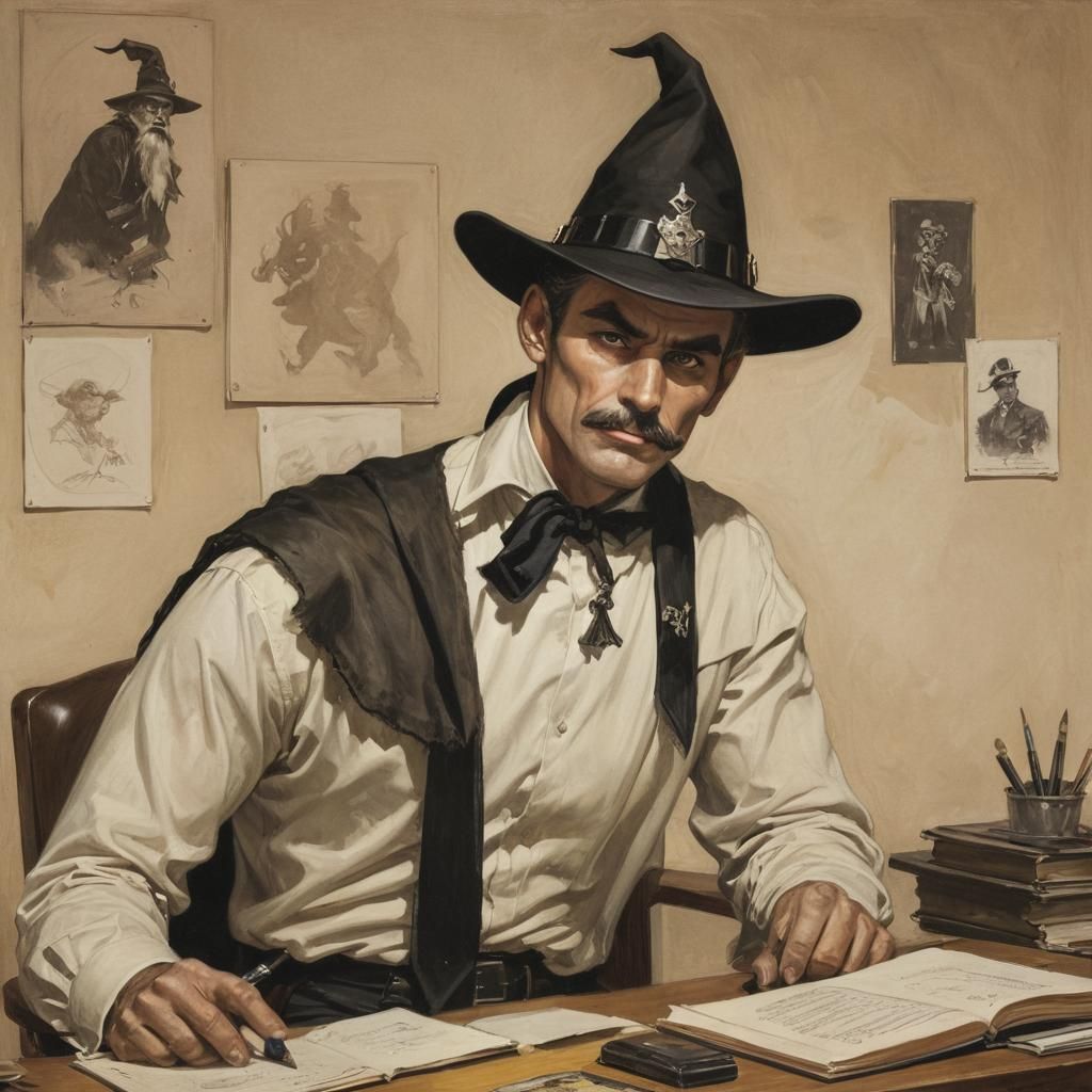 Wizard Teacher in Fantasy Erotic Art Style