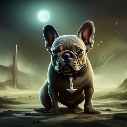 French Bulldog Dark Fantasy Concept Art