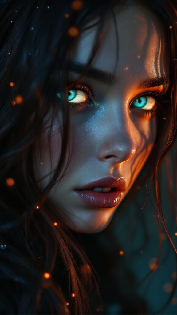 Hyperrealistic Portrait of a Redheaded Woman in Gothic Style