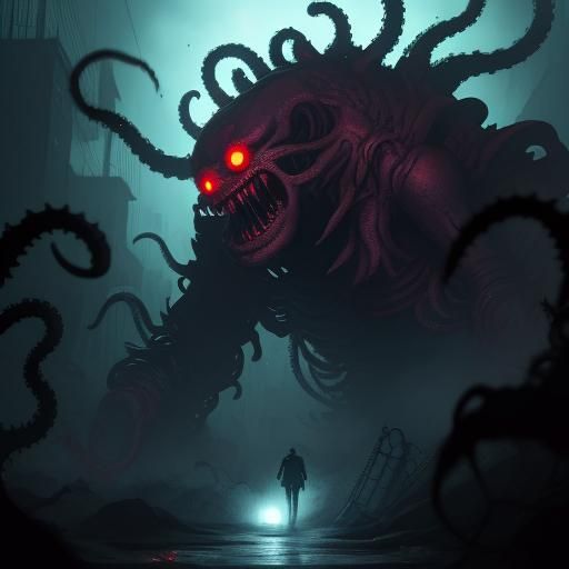 Anime Monster Terrorizes Subway with Glowing Tentacles