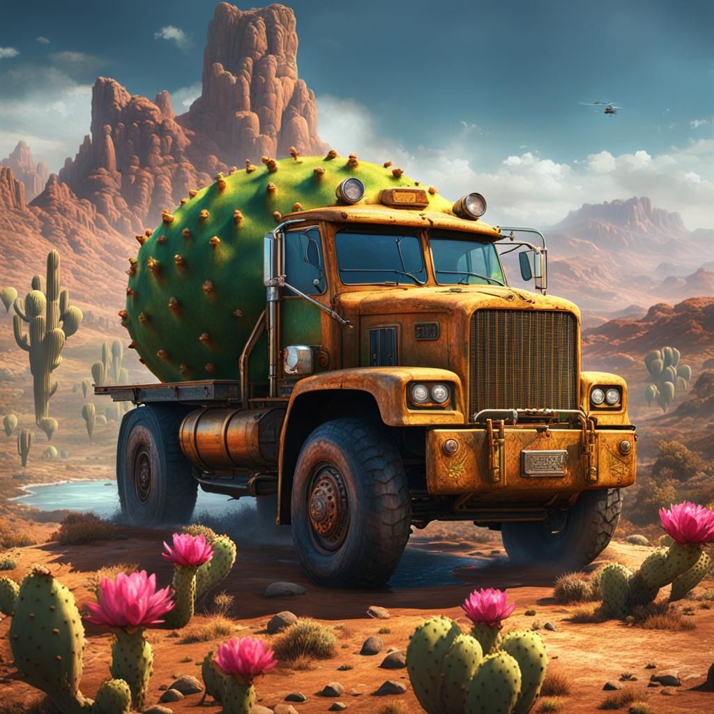 Prickly Pear Truck: A Fantastical Matte Painting