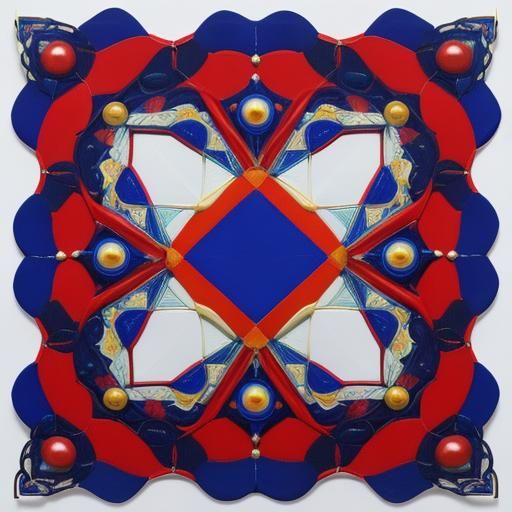Abstract Mondrian Collage with Penrose Tiling