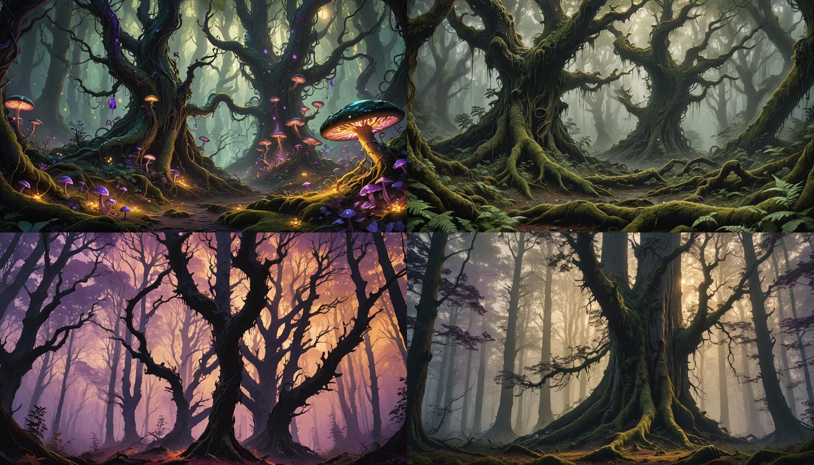 Dark Green Polish Forest Ground View in 8K