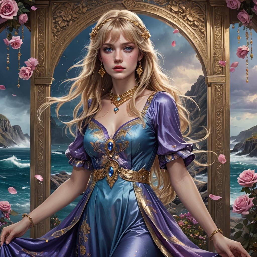 Blonde Goddess with Blue Eyes in Fantasy Concept Art