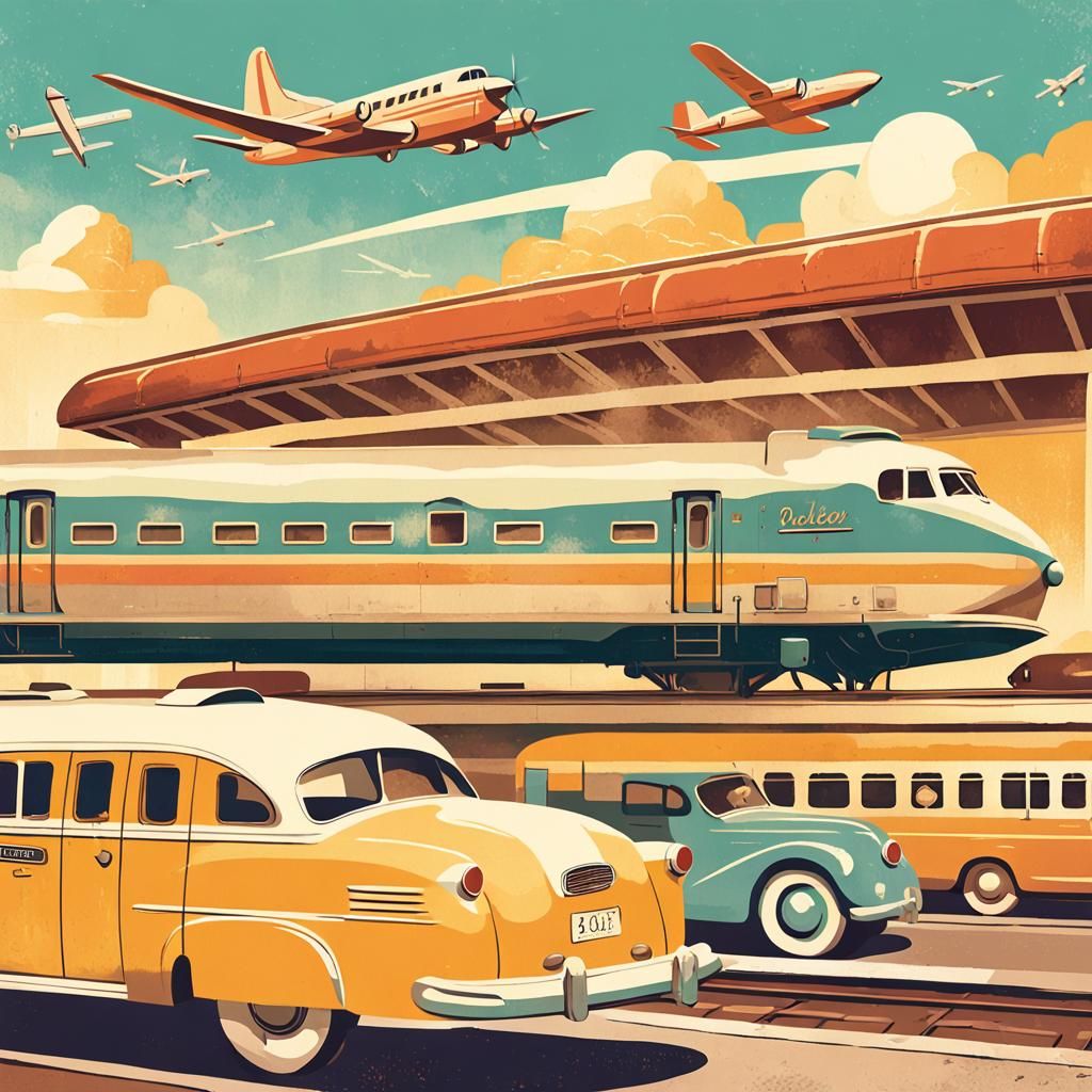 Retro Travel Poster Art: Planes, Trains, Automobiles