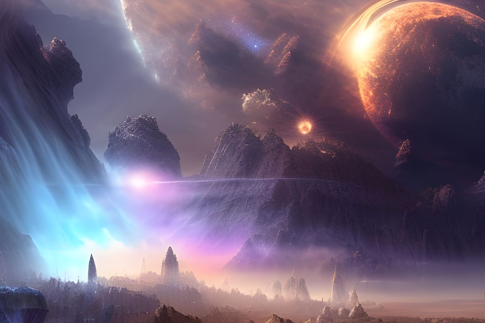 Epic Cosmic Empire: Dramatic Digital Matte Painting