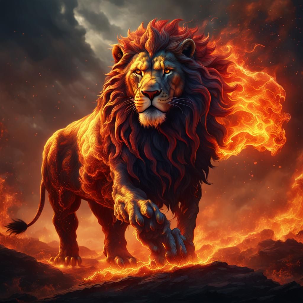 Fiery Lion: Detailed Matte Painting in Unreal Engine