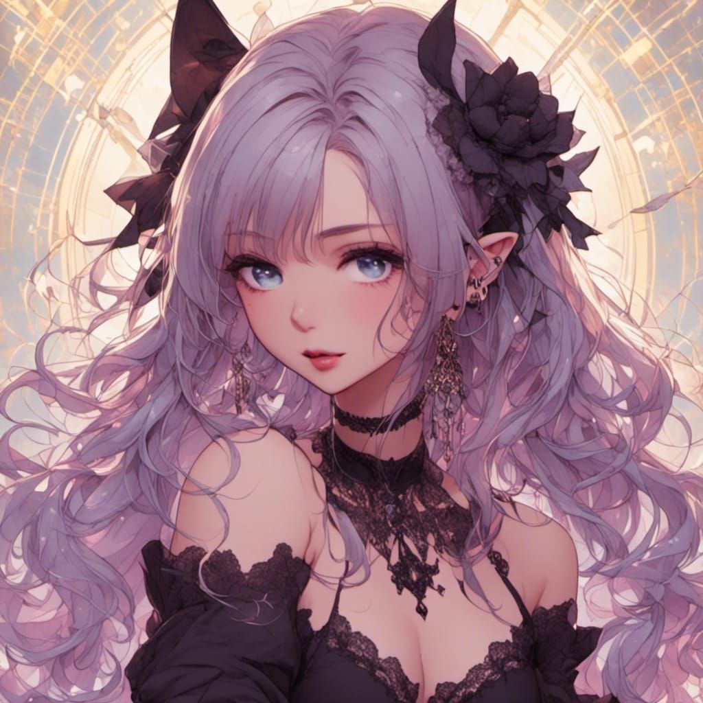 Gothic Girl Portrait in Hyperreal Style