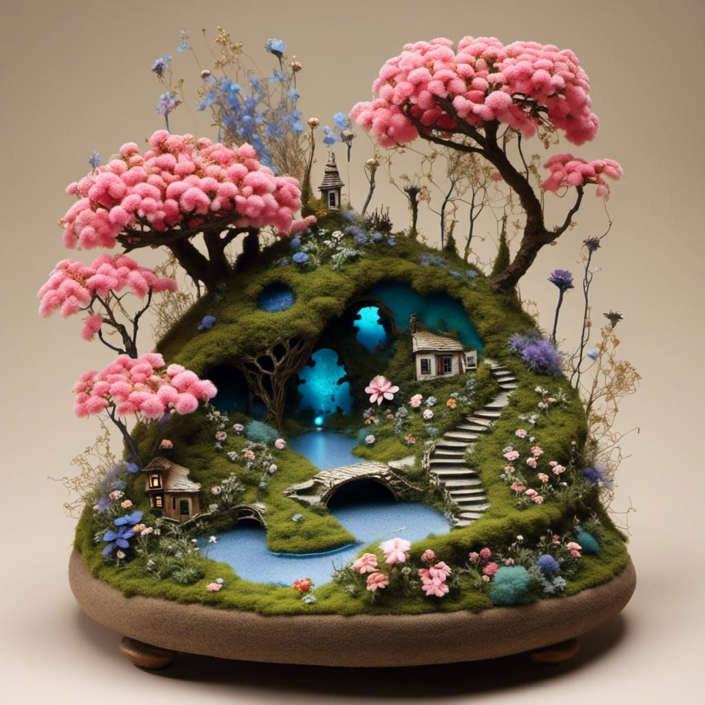 Sparkly Crystalline Zodiac Flower in Fairy Garden