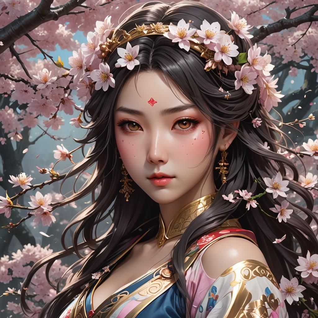 Konohanasakuya-hime Portrait in Art Nouveau Style