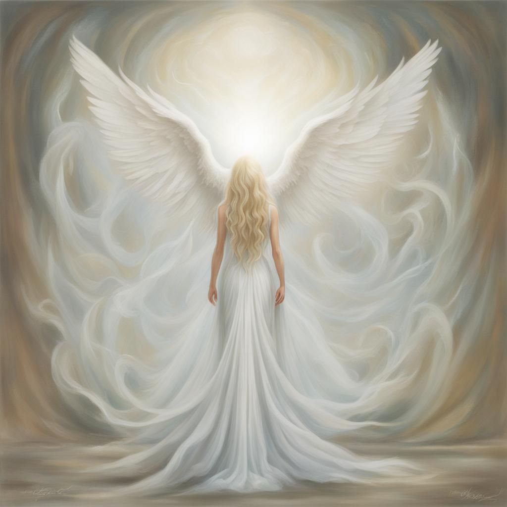 Angel Ascending into Divine Light: Ethereal Art