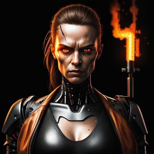 Terminator Portrait as Oil Painting