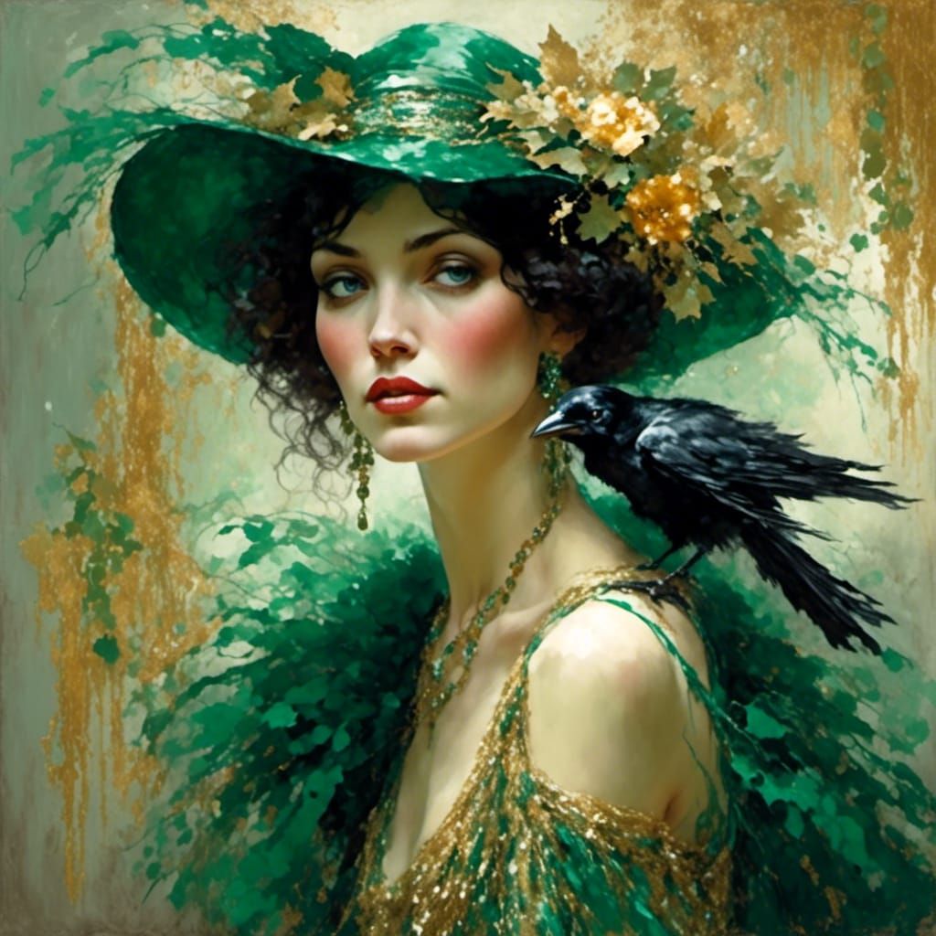 Hollywood Glamour Portrait in Art Deco Style