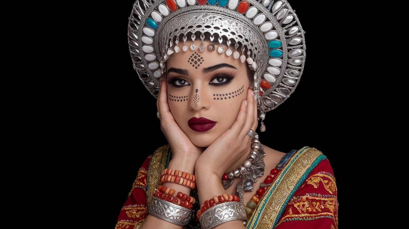 Amazigh Woman in Traditional Algerian Attire