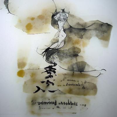 Elegant Sumi-e Ink Wash Painting with Xieyi Style